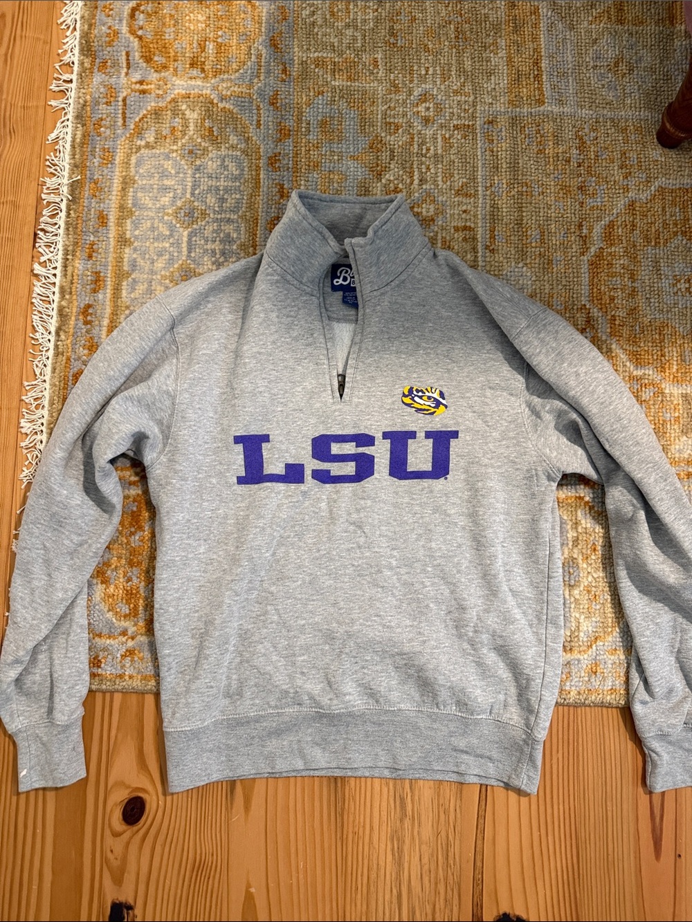 LSU Gray Quarter-Zip Pullover Sweatshirt